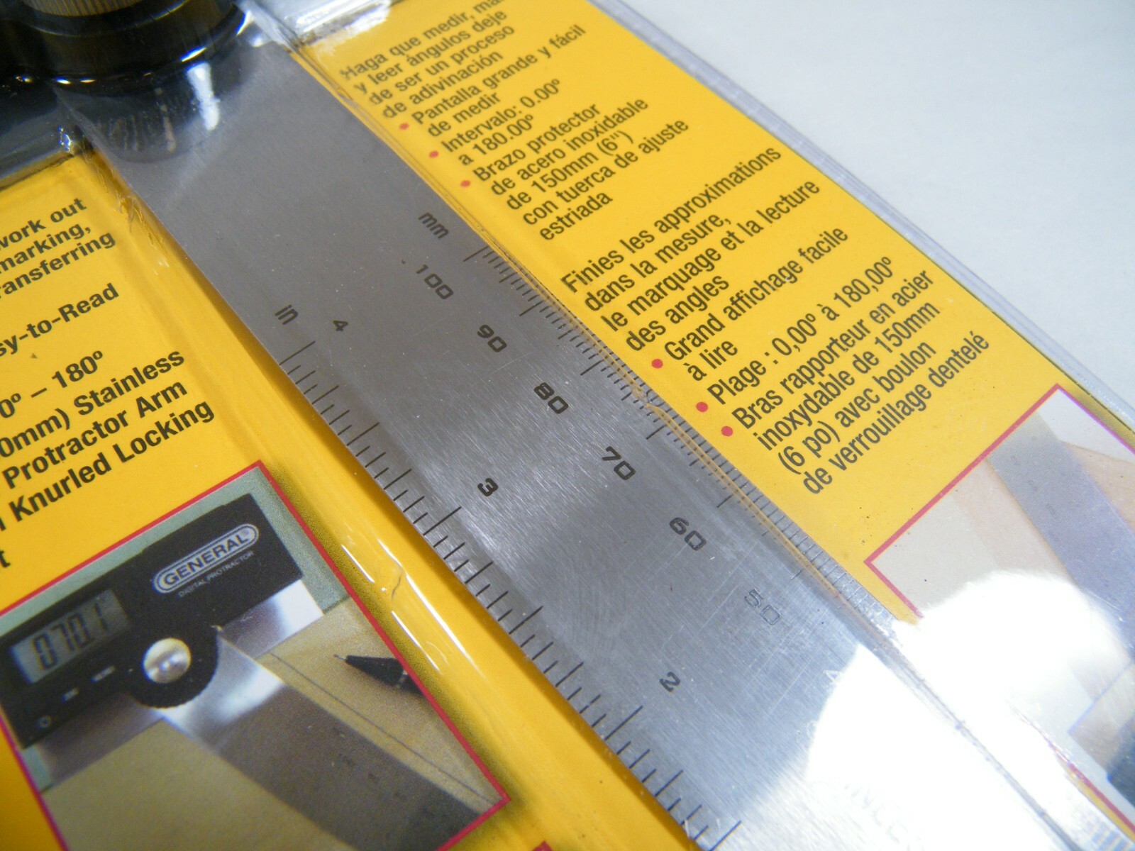 ULTRATECH GENERAL PRO-ANGLE 6" DIGITAL PROTRACTOR 0-180 DEGREES NO. 1702, NEW