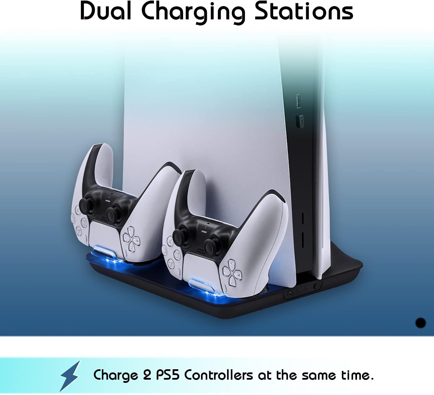 Mcbazel Cooling Fan and Dual Controller Charger Station for PS5 Console, Cooler