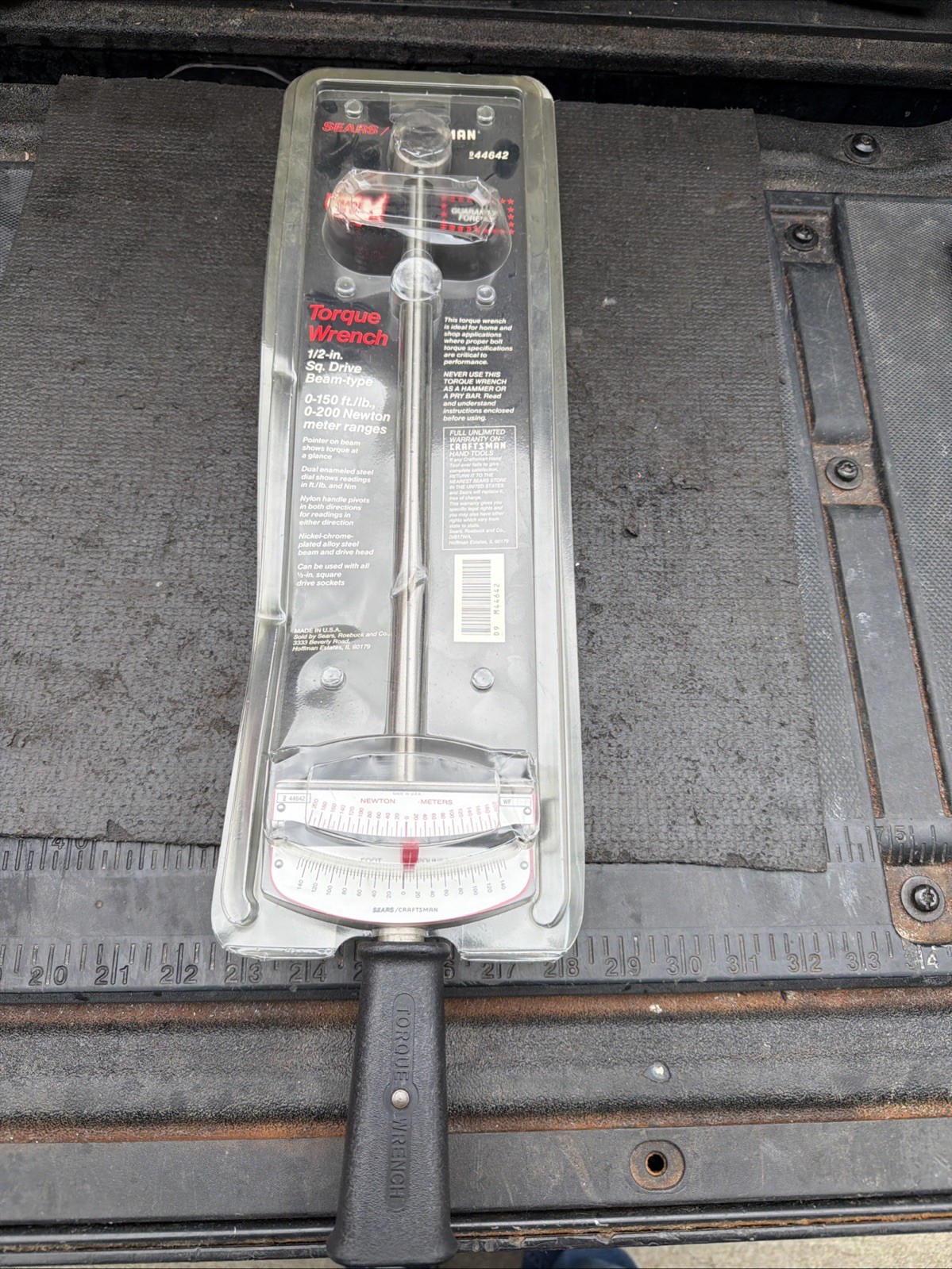 Sears Craftsman USA Nos Vintage 1/2” Beam Style Torque Wrench Sexy Rare 44642