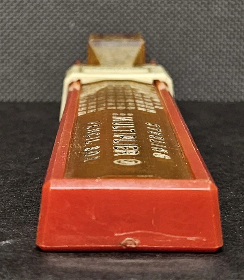 Vintage Sterling 555 Red Multiplier Pencil Box With Sharpener