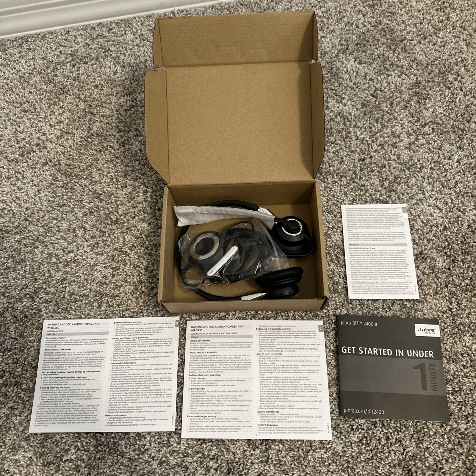 Jabra BIZ 2400 II Duo Bluetooth USB MS Skype Optimized Noise-Cancelling Headset