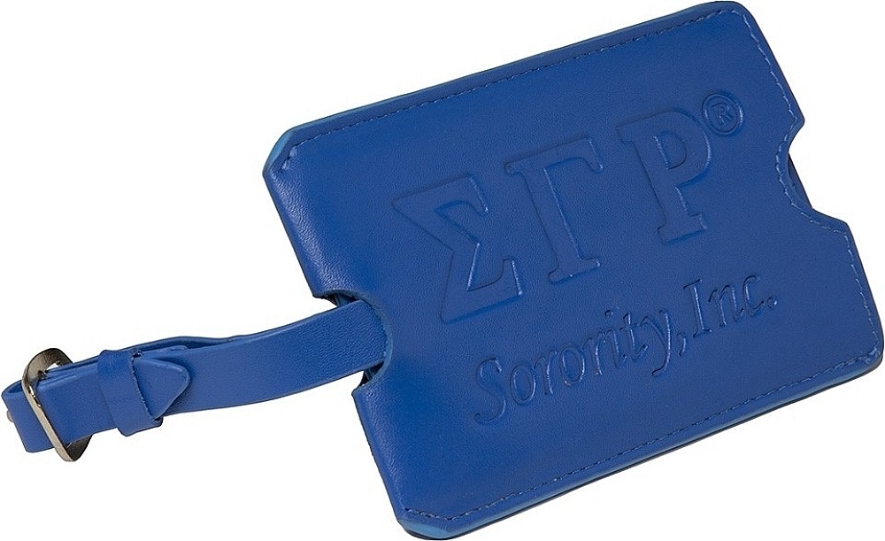 Sigma Gamma/&Gamma; Rho Leather Luggage ID Tag [Royal Blue]