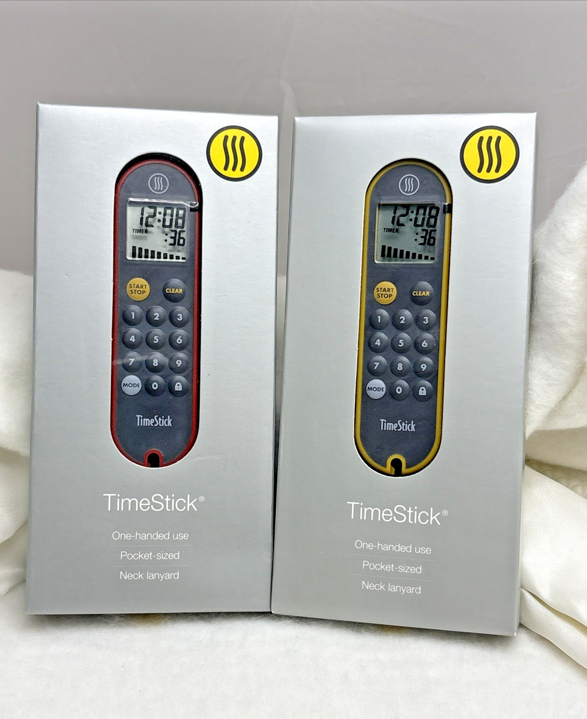 2 ThermoWorks TimeStick TX-4200-RD (Red) and YL (yellow) Pocket-sized Timers NEW