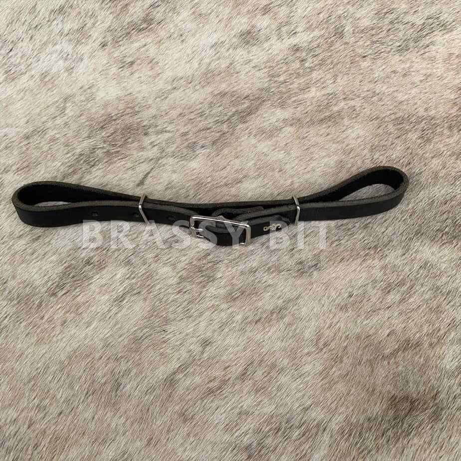 Black Leather Curb Strap