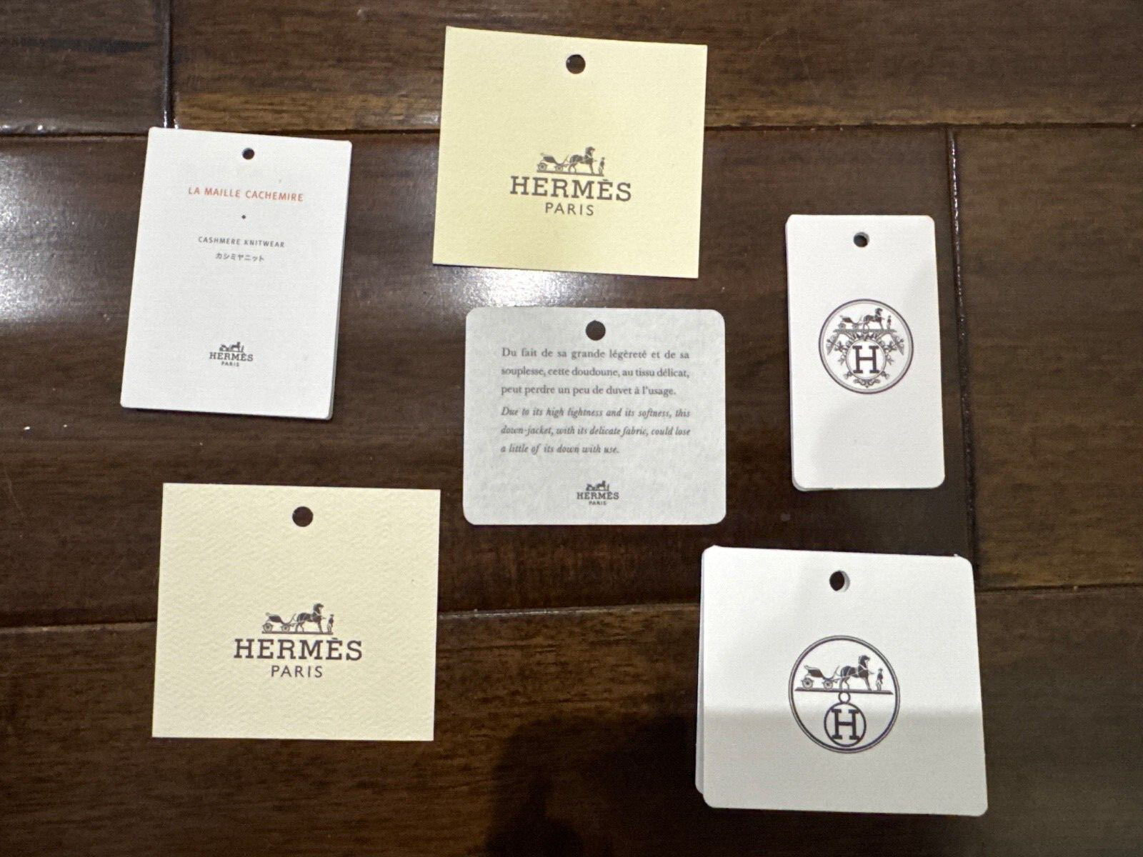 Hermes Blank Tags for Coat Jacket Dress Cashmere Sweater Authentic New