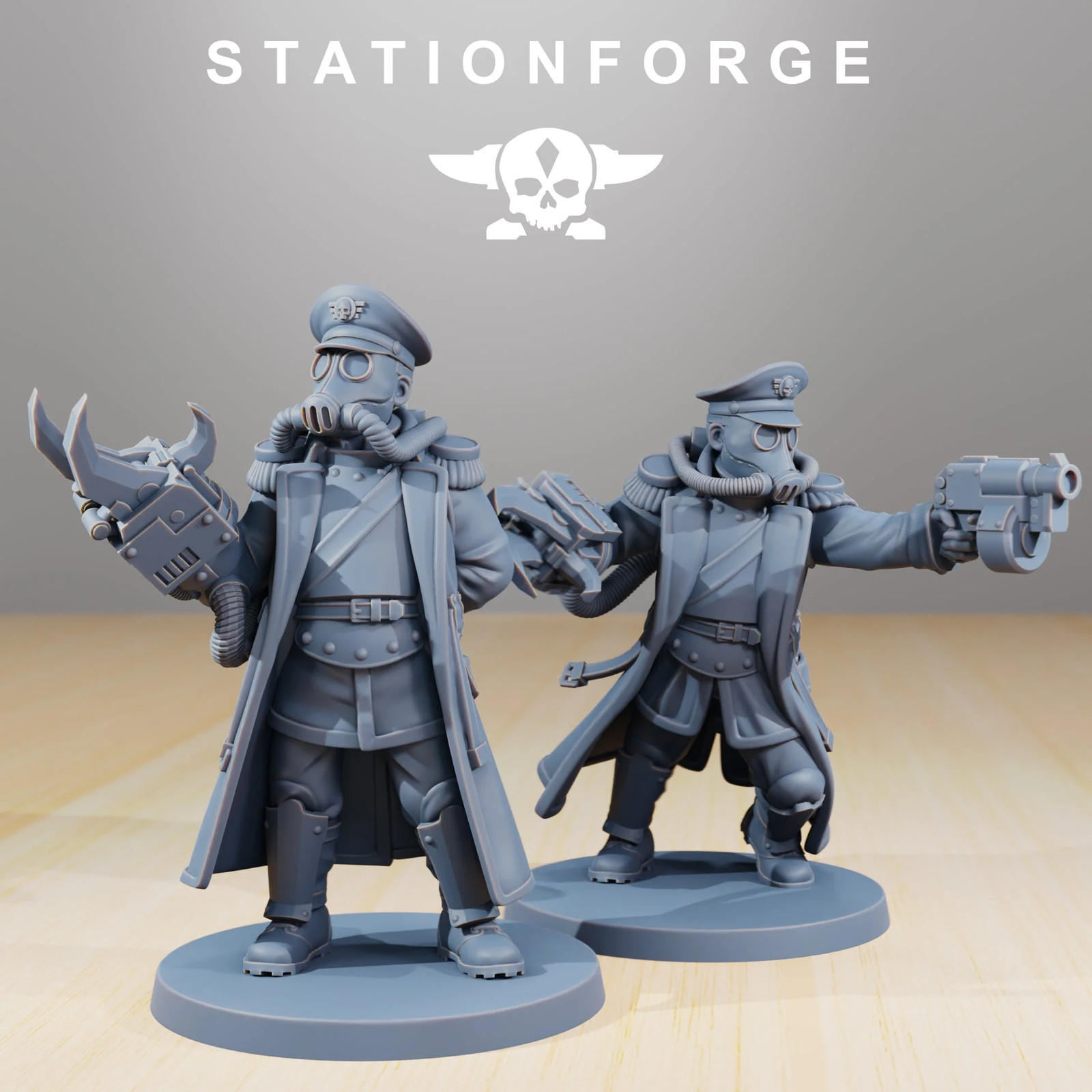 2x GrimGuard Commisar Officer 2.0 Wargame Proxy Miniatures StationForge