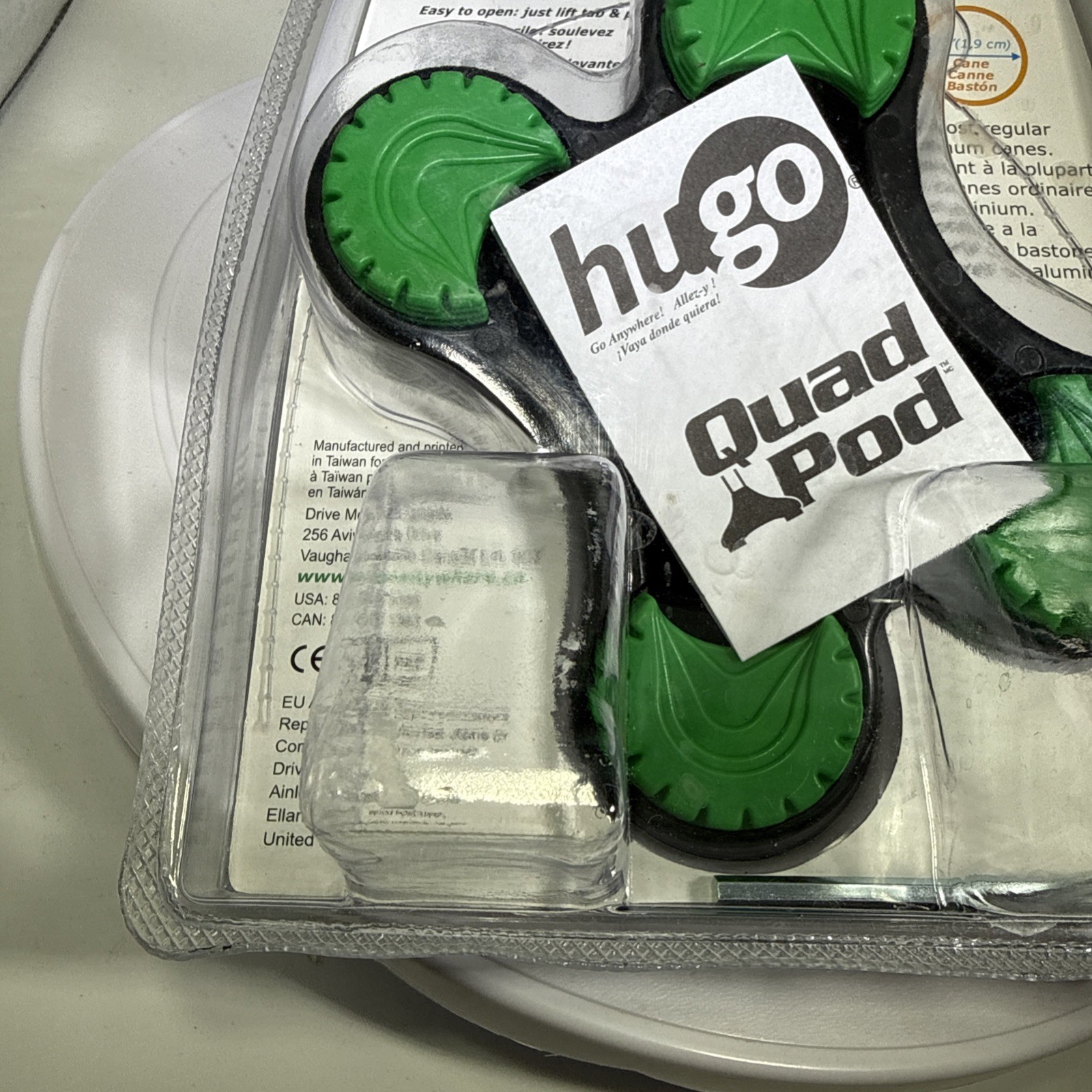 Hugo Mobility Quadpod Cane Tip Compact Quad Design 3/4" Lightweight
