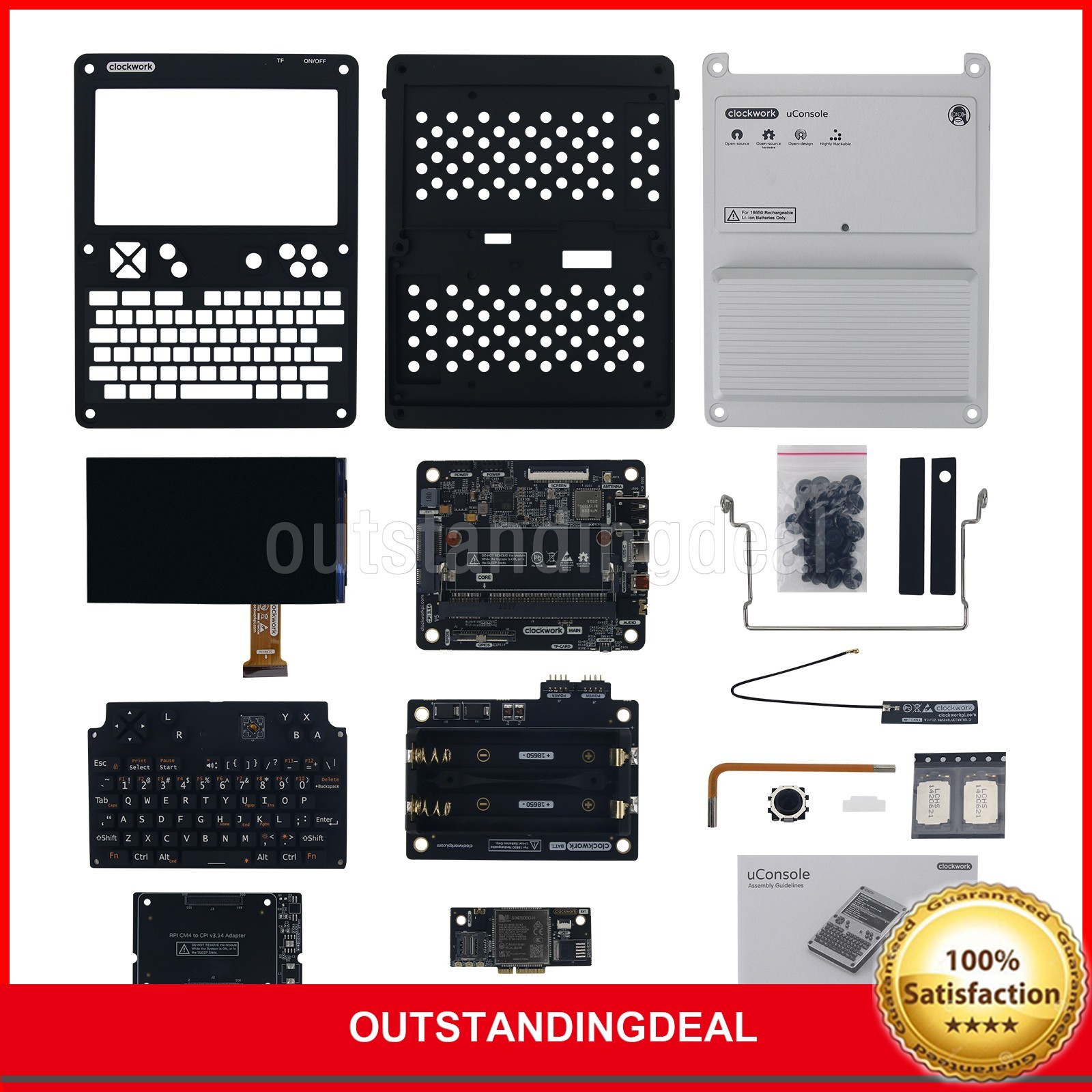 WiFi Uconsole Clockwork Development Board with 74-Key QWERTY Backlit Keyboard