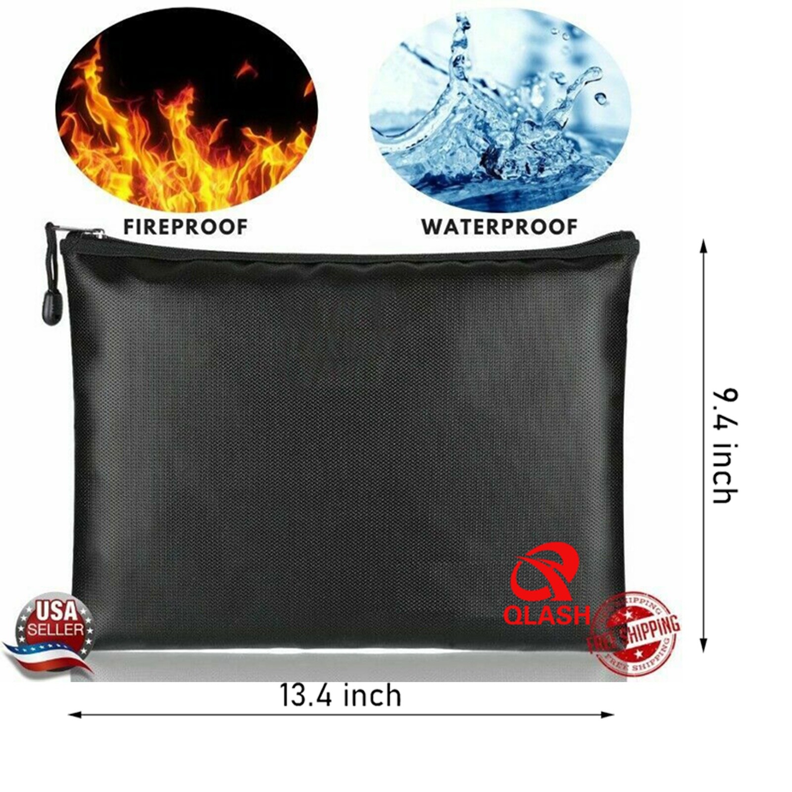 Fireproof Waterproof Bag Money Cash 4 Document File Envelope Safe Zip Case US