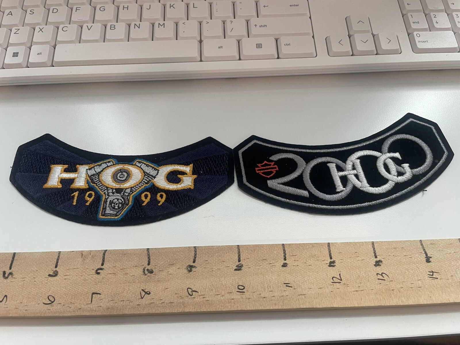 HOG Patch Lot Of 2 Harley Davidson 1999 2000 Rocker Patches Iron On Sew On