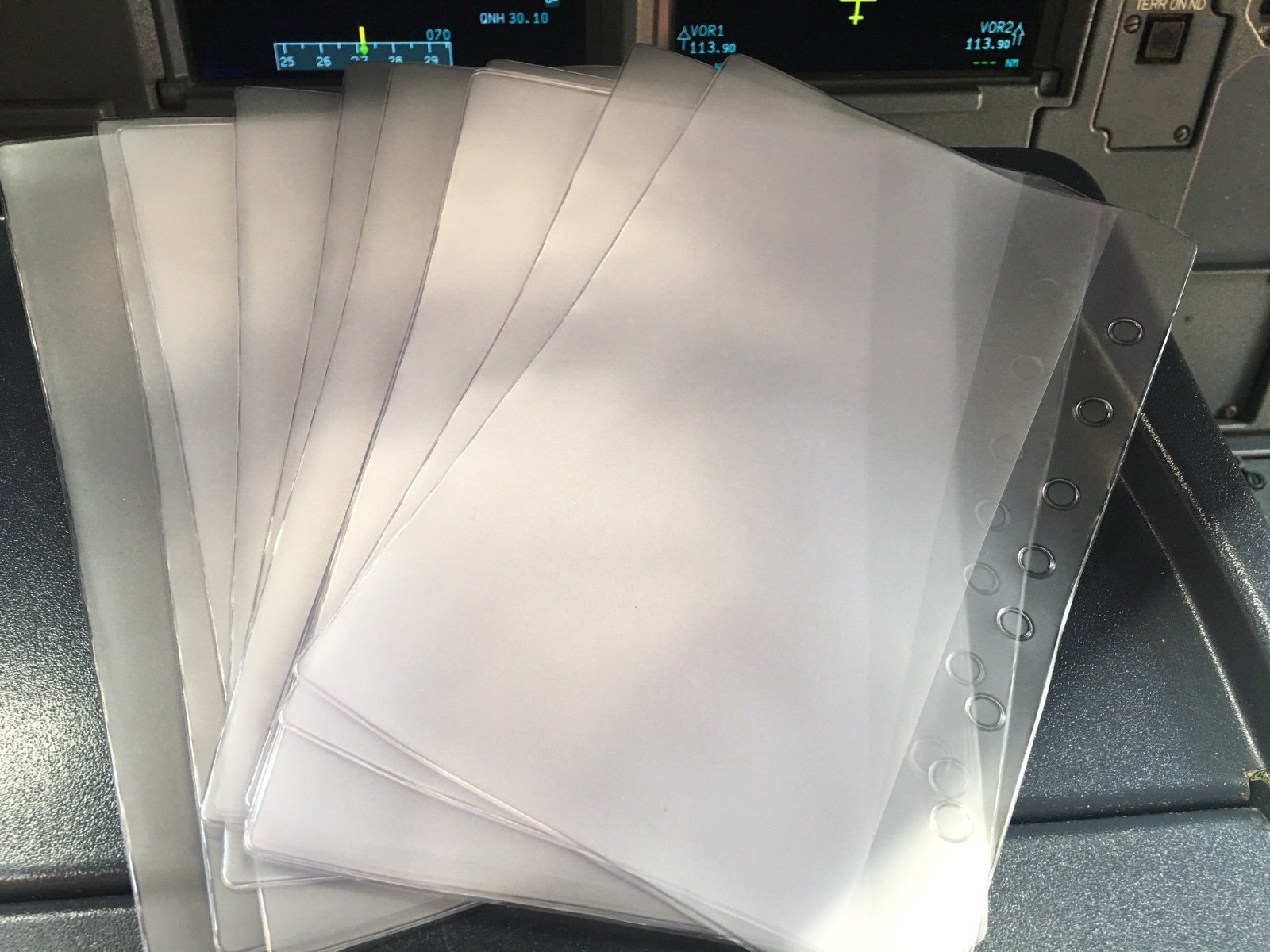 7-Hole CHART PROTECTORS for JEPPESEN PLATES 12-Pack by WORLD PILOT SUPPLIES