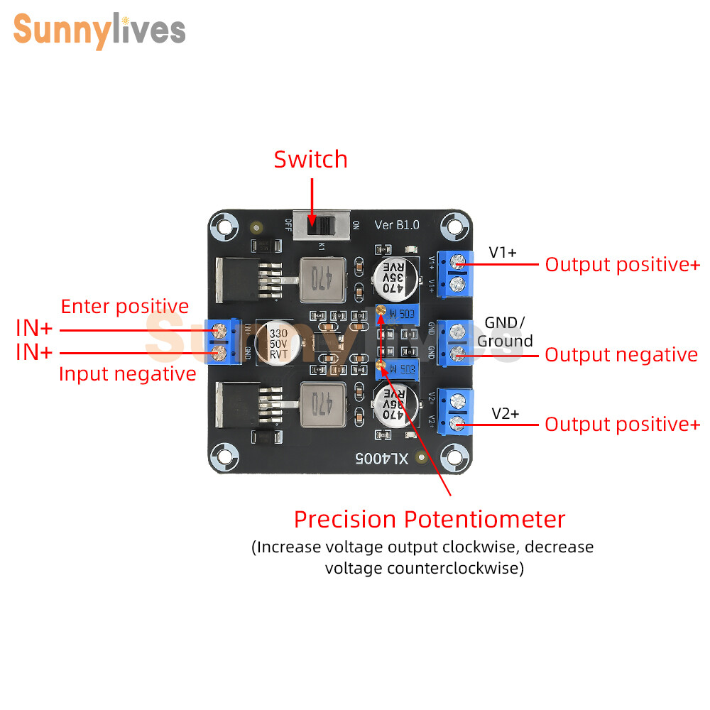DC-DC 5-32V to 0.8-30V Adjustable Step-Down Power Module Xl4005E1 Dual Switch 5A