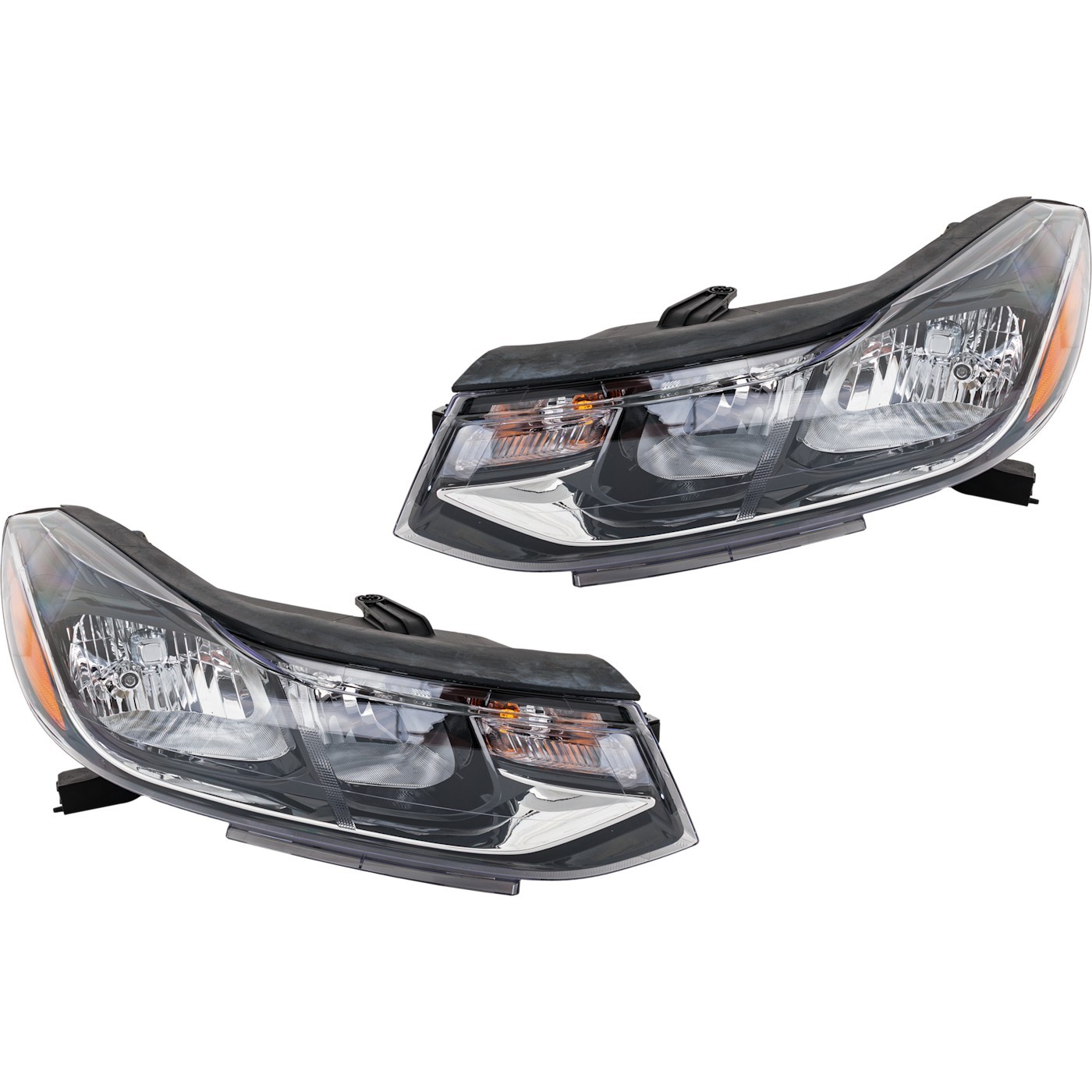 For 2017-2022 Chevrolet Trax Halogen Chrome w/ Bulb Headlight Pair Right+Left