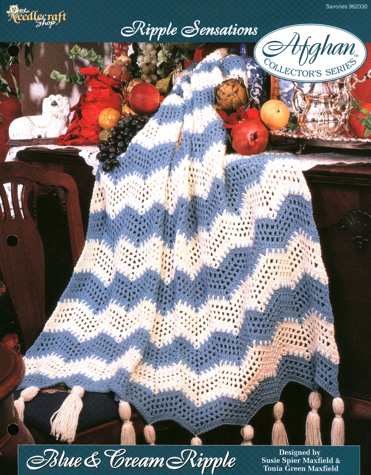 Blue & Cream Ripple - Ripple Sensations | Needlecraft Shop Afghan Series 962330