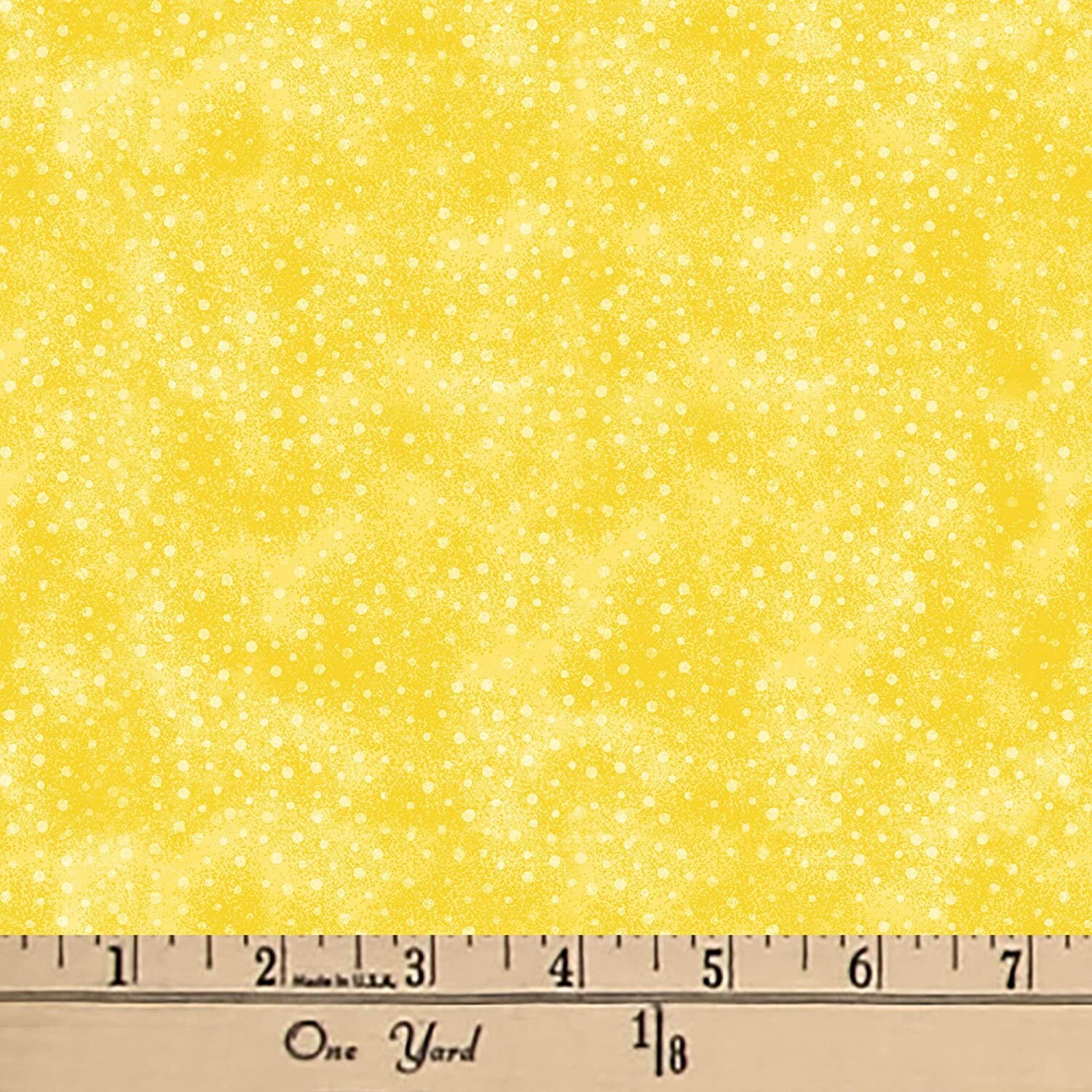 2 Yard Piece - Norway Dots Honey Yellow Quilter's Cotton Fabric Precut M409.36