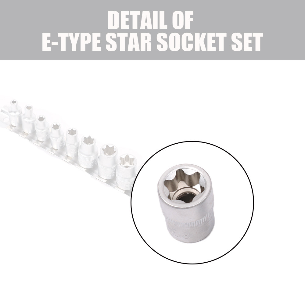 11 pc Torx Star Bit Female E Socket Set Automotive Shop Tools External E4-E20