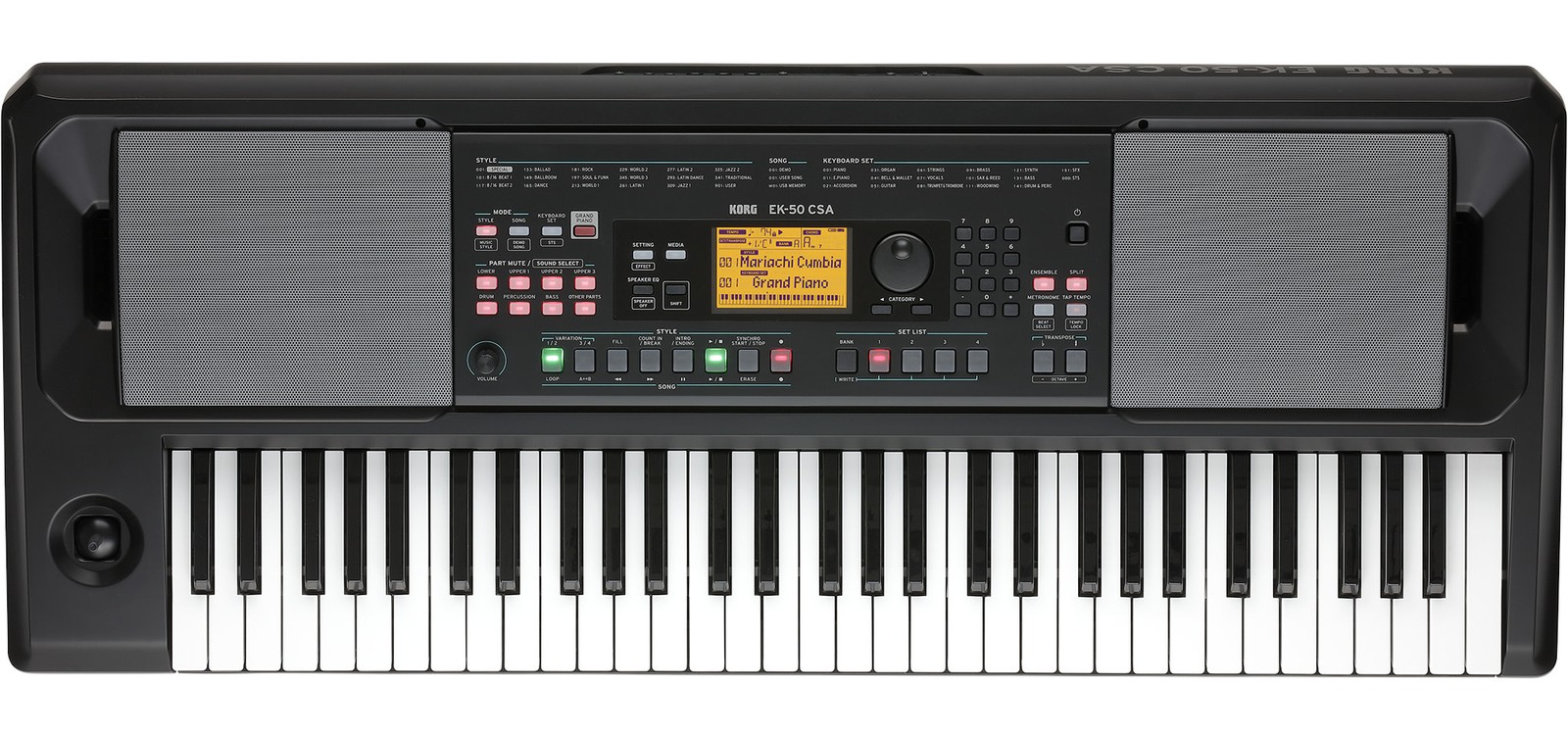 Korg EK-50 CSA 61-Key Latin-Style Entertainer Keyboard, Black