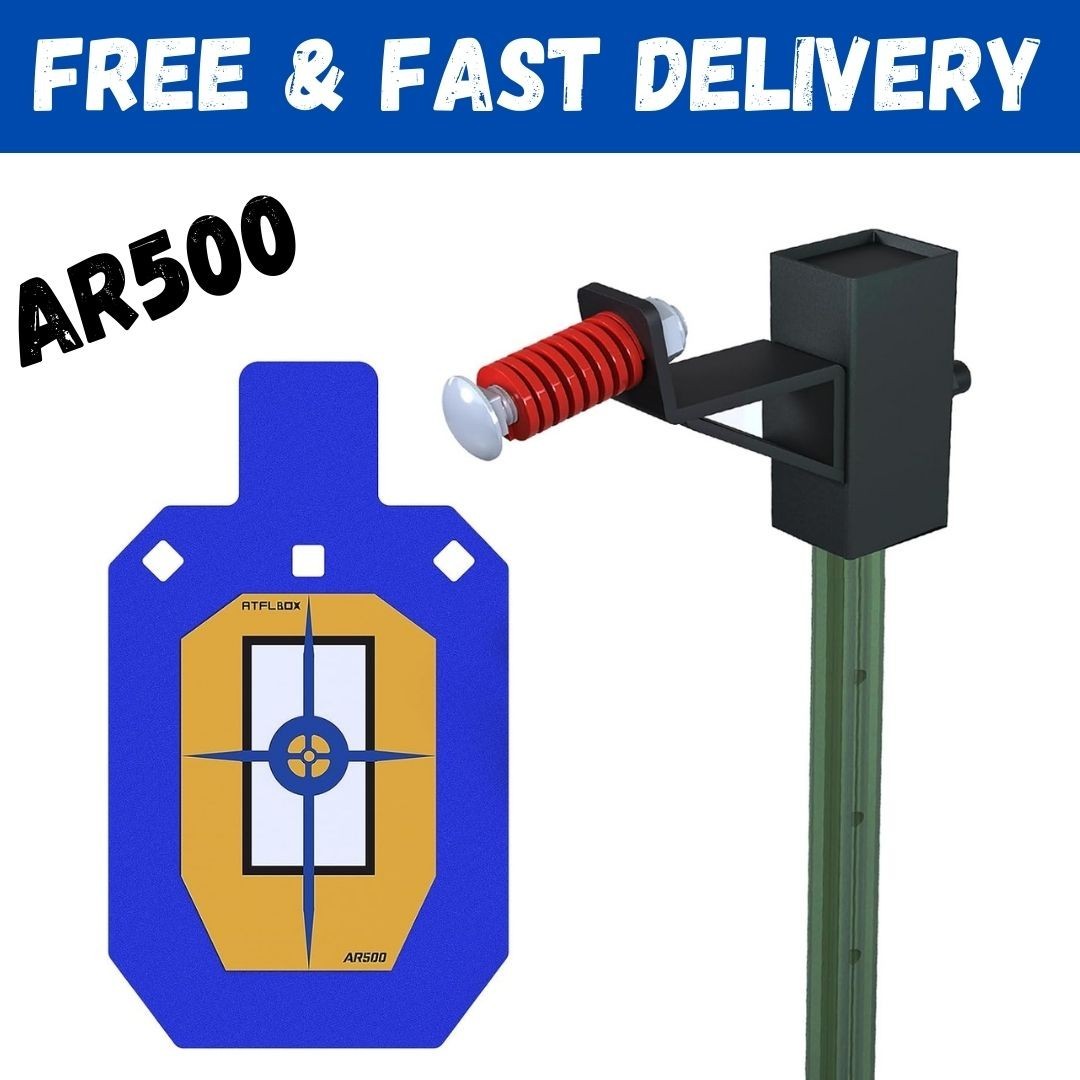 AR500 Steel Target for Shooting, 1/2 inch Thick Metal Target with T-Post Target