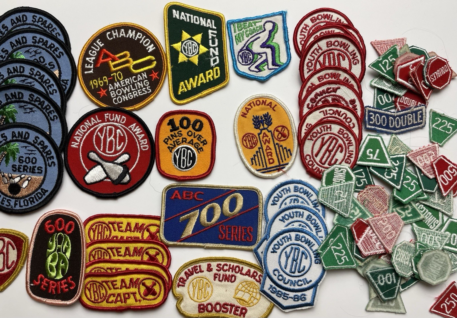YBC Embroidered Patch lot vtg 1970s  Youth Bowling Congress Retro