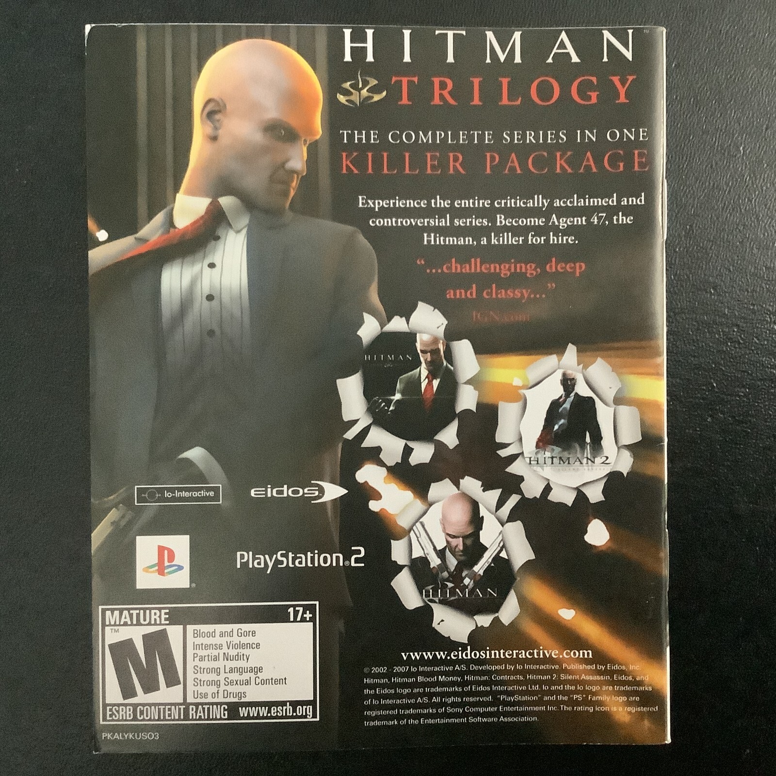 Kane & Lynch Dead Men PS3 PlayStation 3 Instruction Manual Only