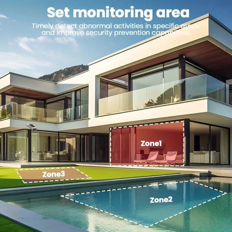 2K Solar Battery Powered Wireless WiFi Outdoor Home Security Camera