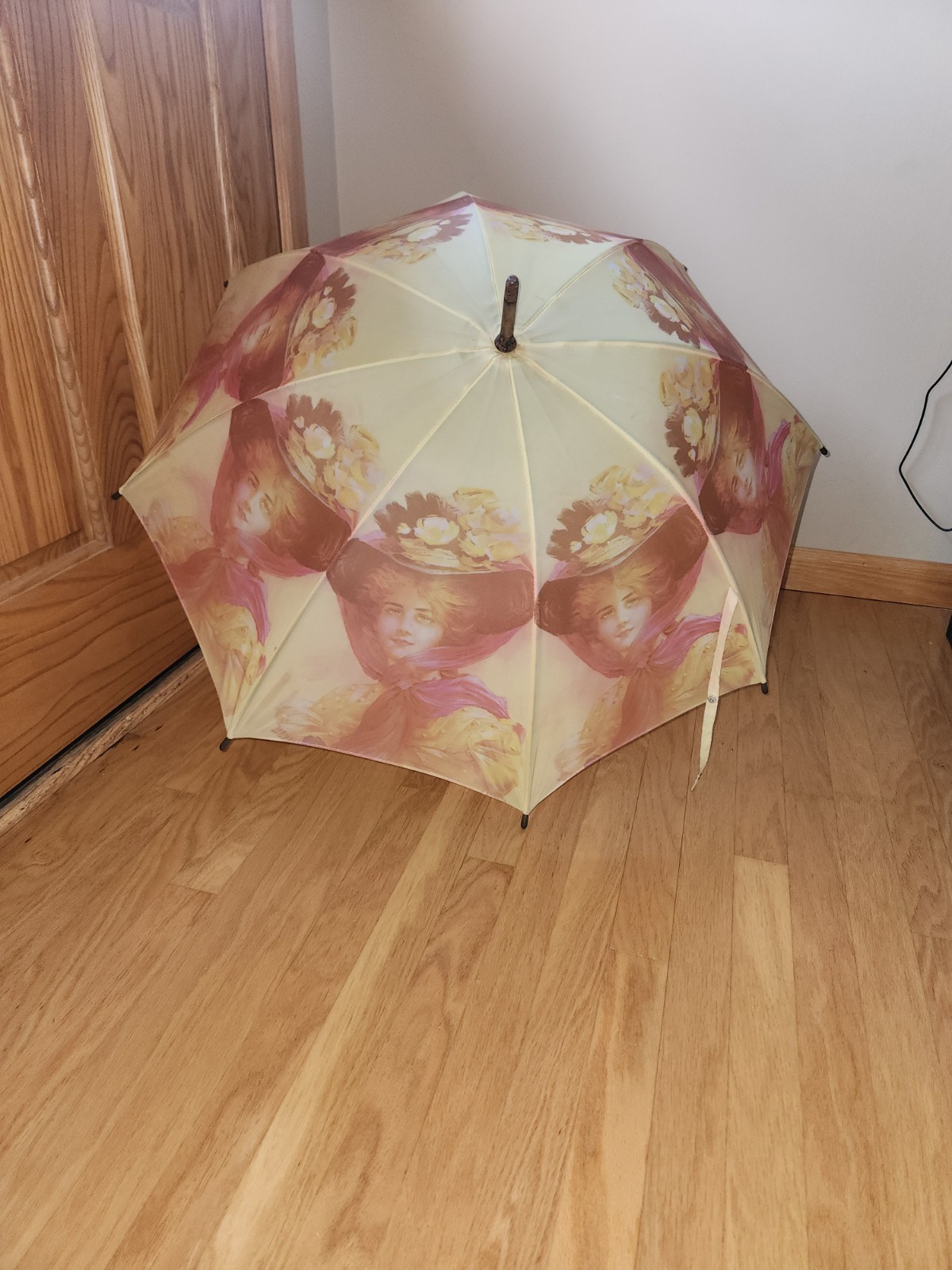 Vintage Umbrella * Victorian Woman Pictured * Excellent Condition.