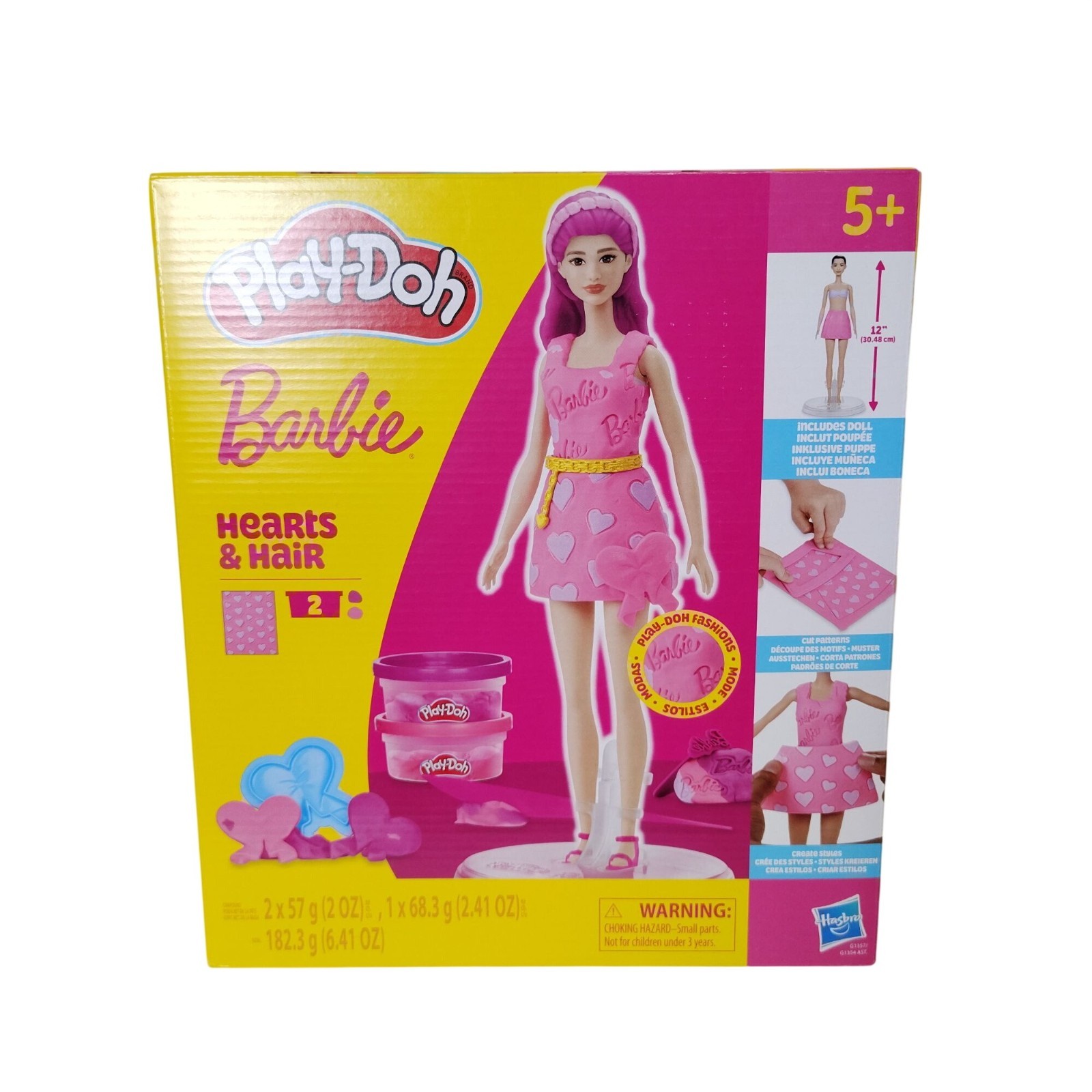 Play-Doh Barbie Hearts and Hair Set With Doll and Accessories Ages 5+