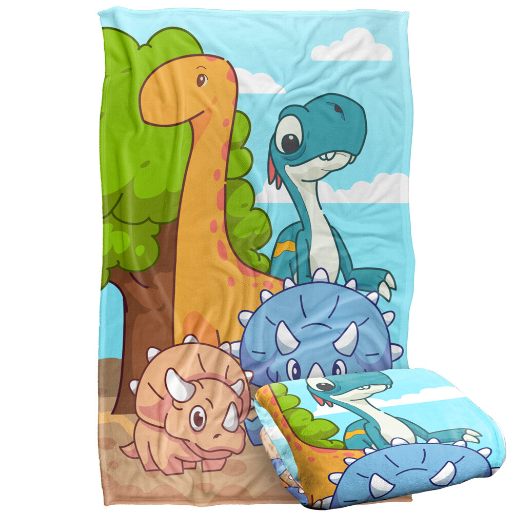 Adorable Dino Portrait Silky Touch Super Soft Throw Blanket