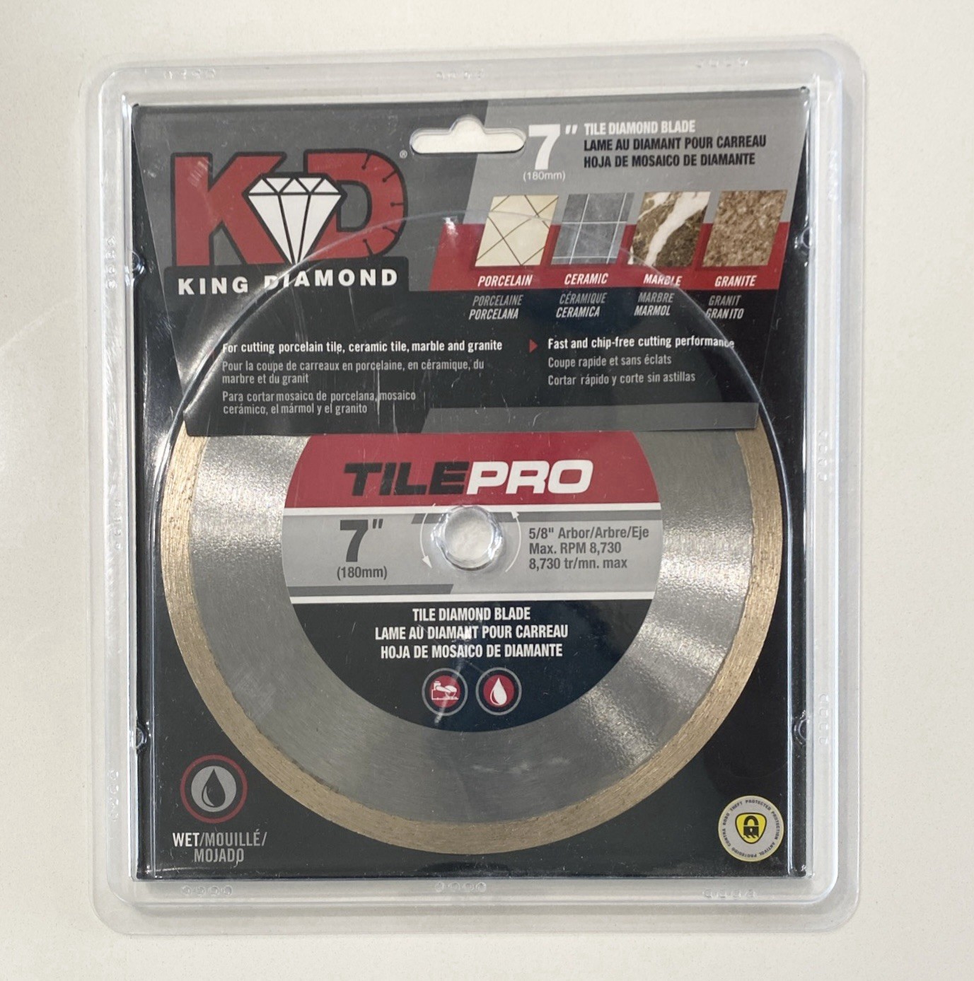 Saw Blade KD King Diamond 7” 180mm Tile Pro Wet Use Diamond Blade C70S7. New