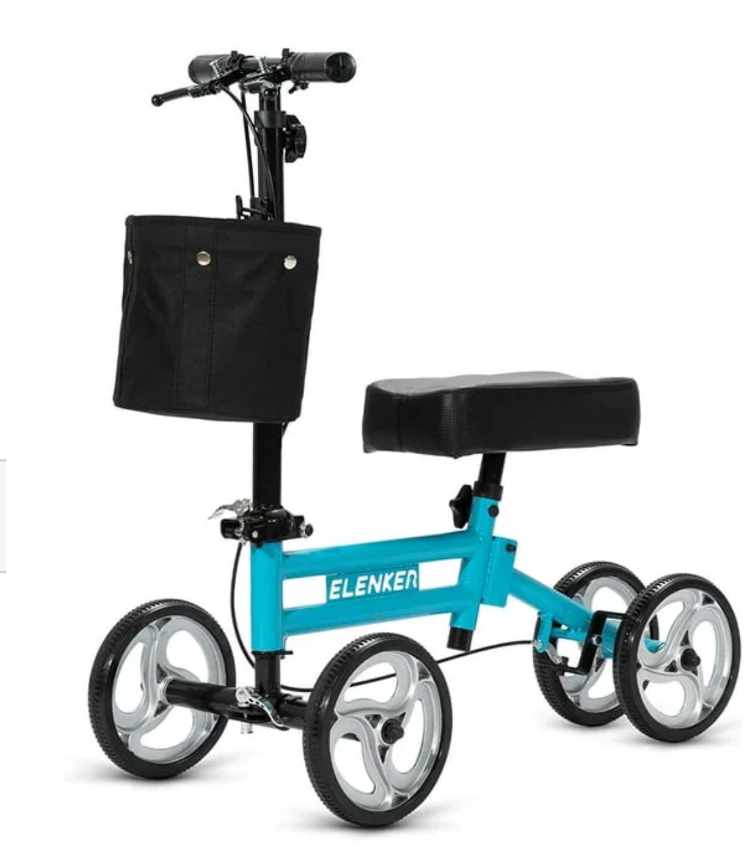 Deluxe ELENKER Medical Scooter Steerable Knee Walker Walking Knee Scooter Mobile