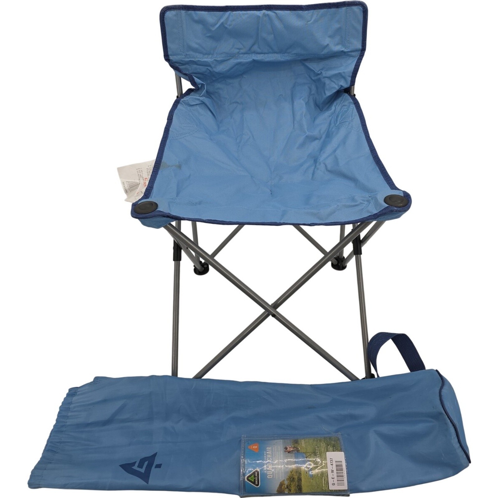 Greatland Easy Carry Quad Chair Blue Folding Camping Chair with Carry Bag