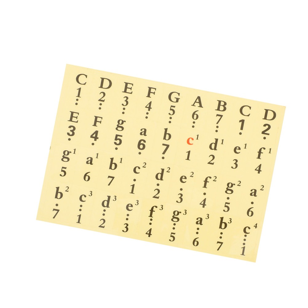 1Pcs Easy to Apply Yellow Piano Key Stickers Reusable Durable Decals