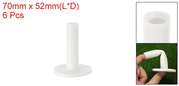 6 Pack 2.8 Inch Rubber Golf Tee Tall Training Driving Range Tee Stable White