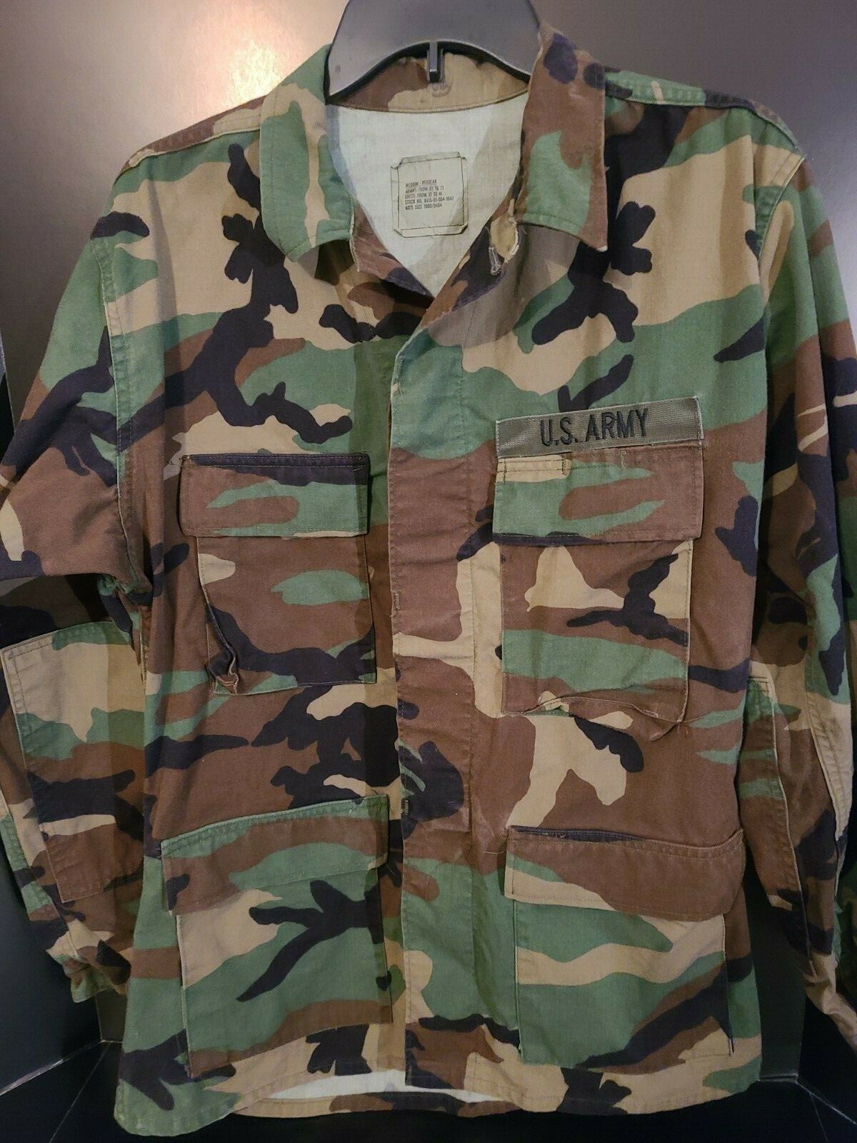 GENUINE ISSUE Army BDU Shirt/Coat Medium Regular Winter Weight Woodland Camo (A)
