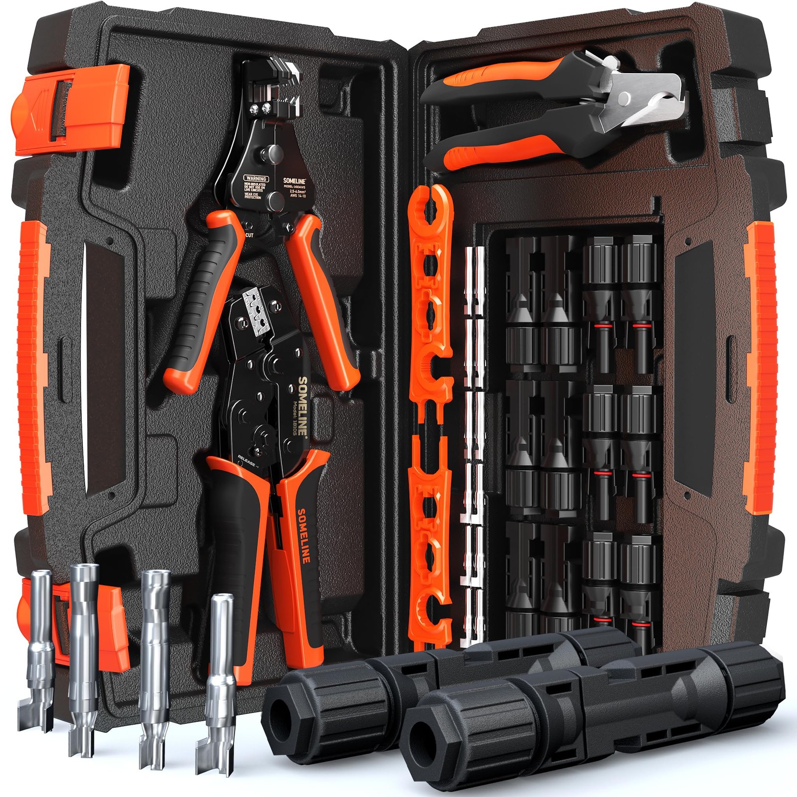 SOMELINE Solar Connector Crimping Tool Kit 14-10 AWG Crimper Solar Panel Cables