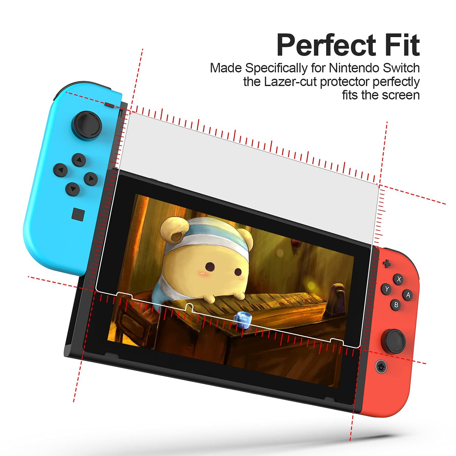 3 Pack Tempered Glass Screen Protector Compatible with Nintendo switch Trans...