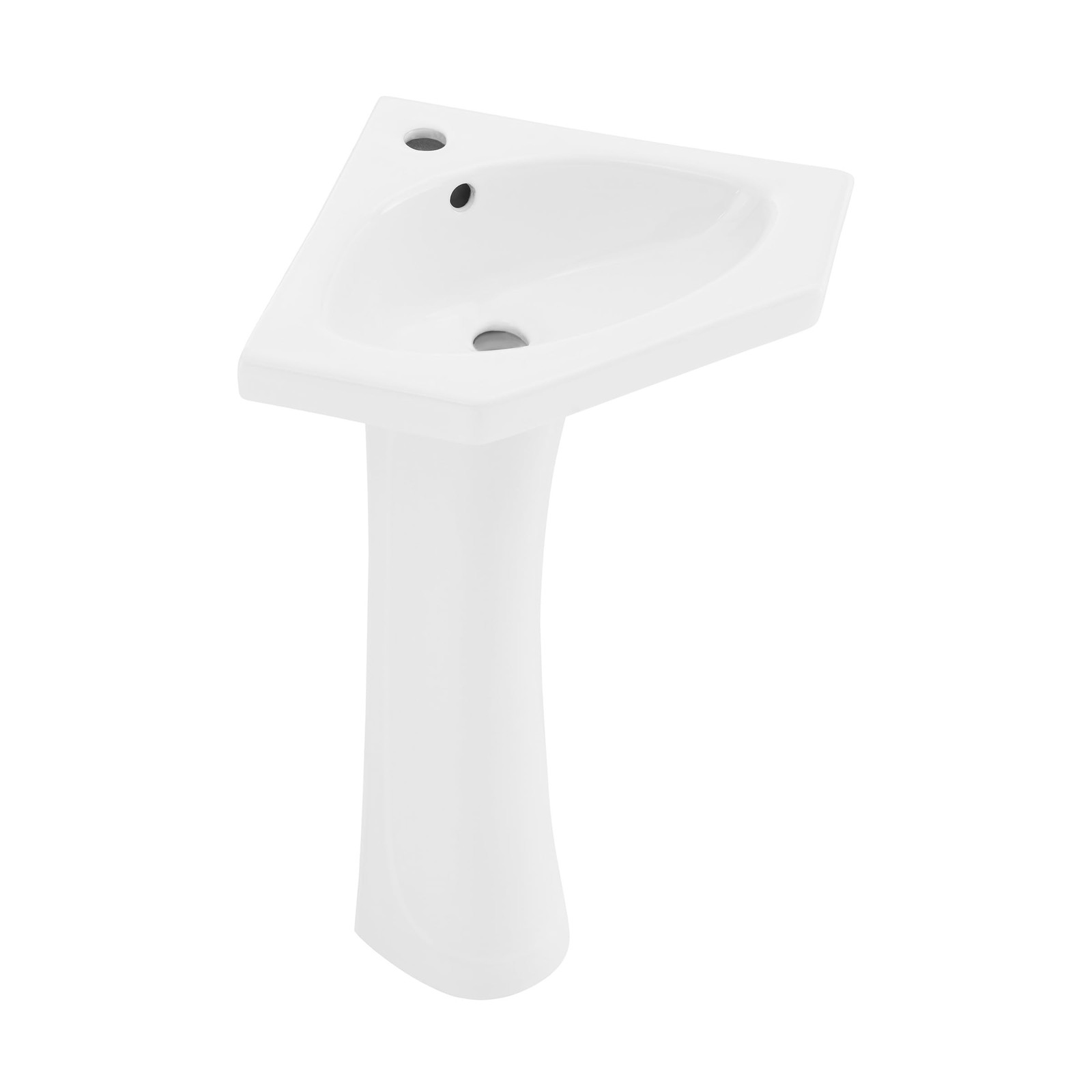 Angers Corner TwoPiece Pedestal Sink