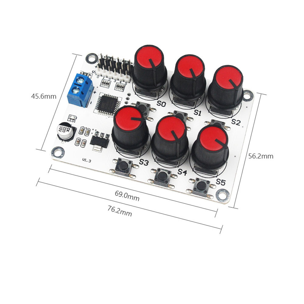 DC 5V-8.4V 6-way Knob Servo Controller Control Board Robot Arm Manipulator New