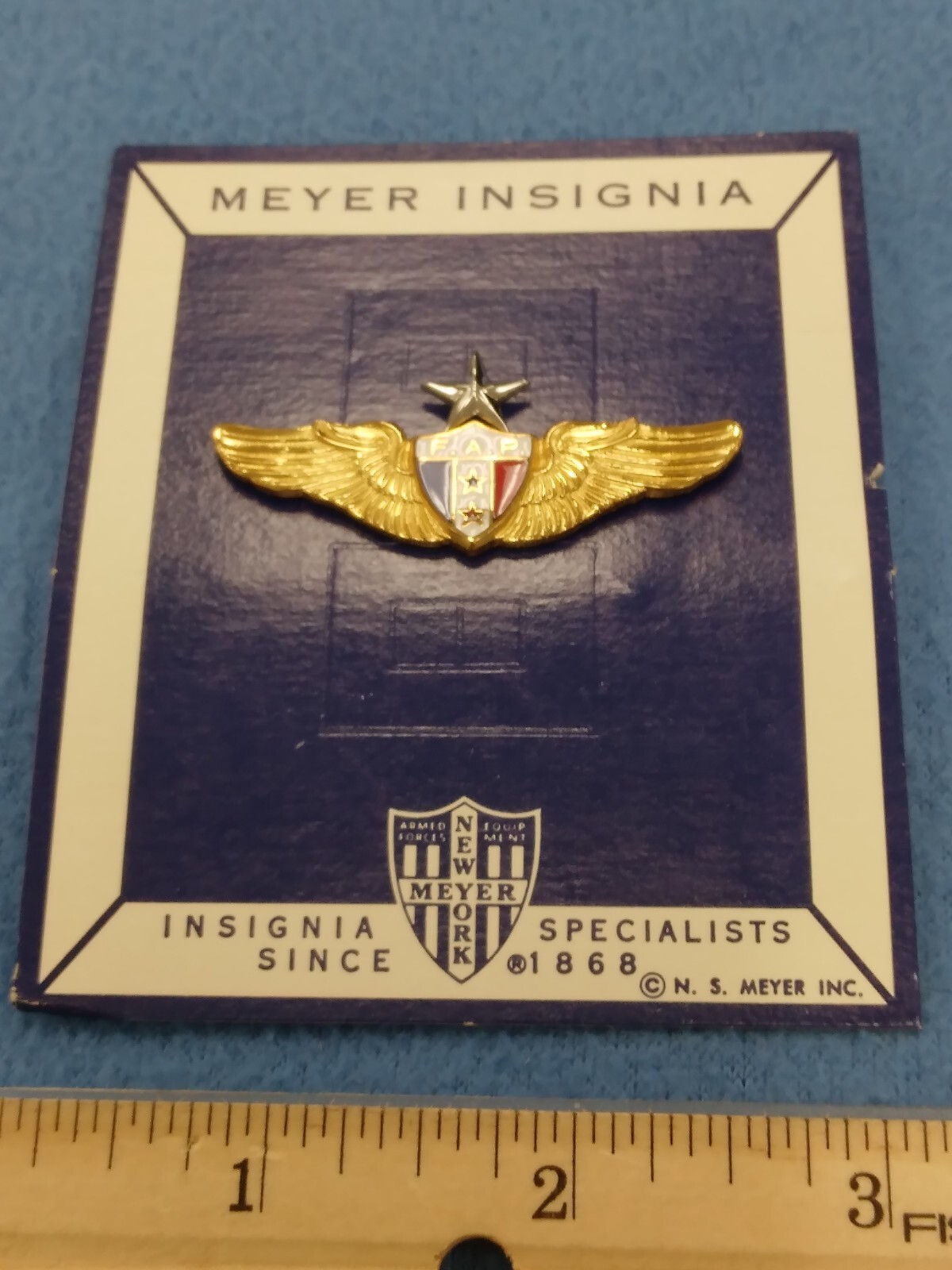 MEYER F.A.P. WING BADGE INSIGNIA PIN - NEW 2 INCH