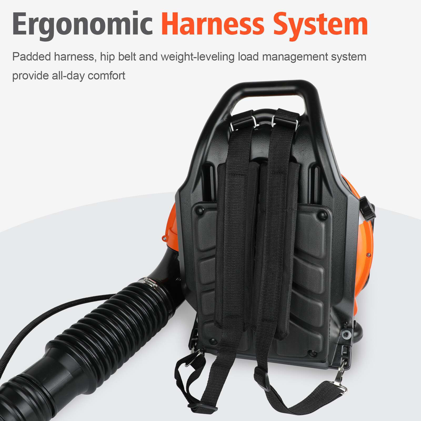 Backpack Leaf Blower Gas Powered Snow Blower 665CFM 63CC 2-Stroke 3HP 6800 RPM
