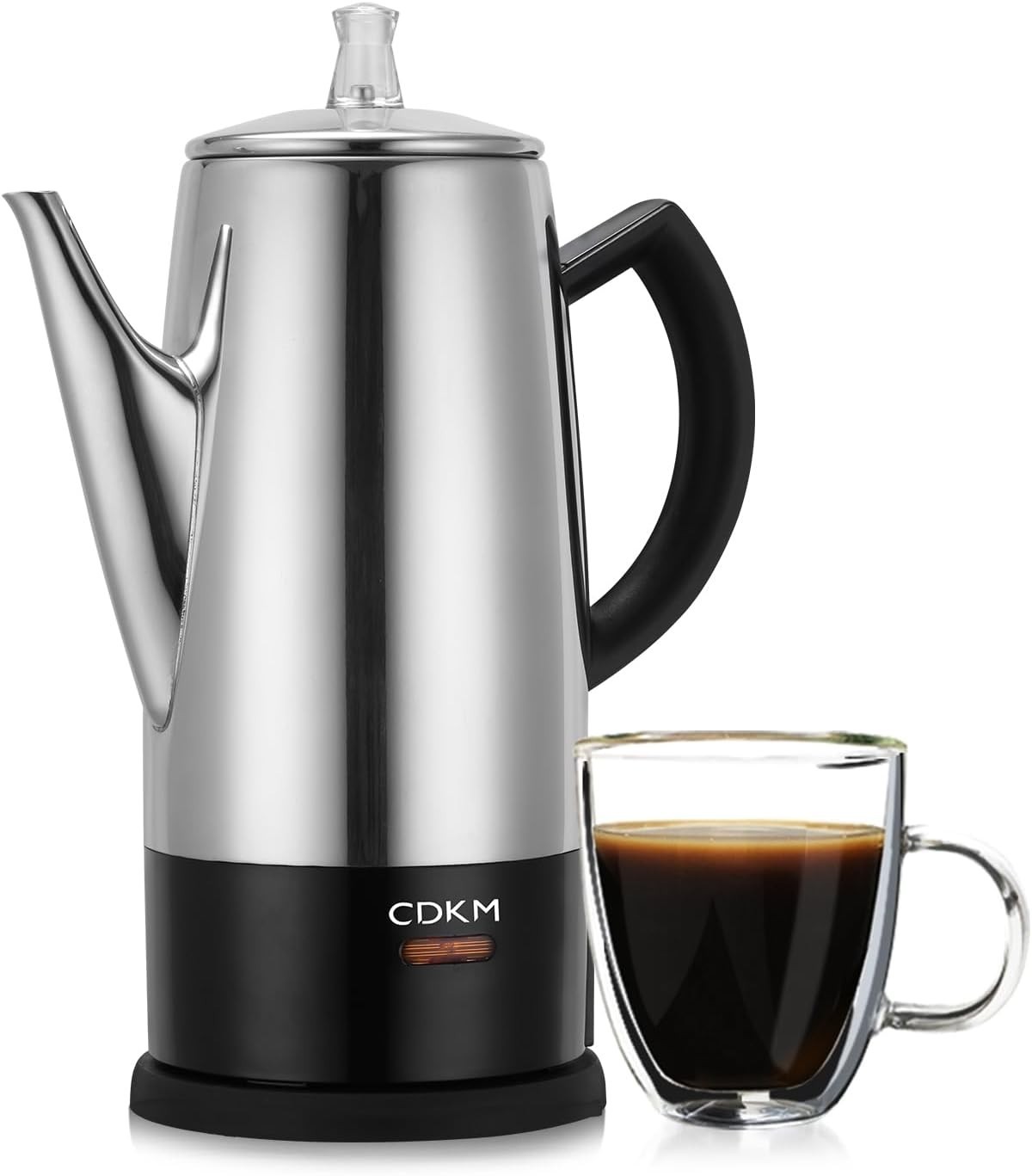 Classic 12 Cup Percolator PC-9822 Stainless Steel W/ keep warm,cordless service