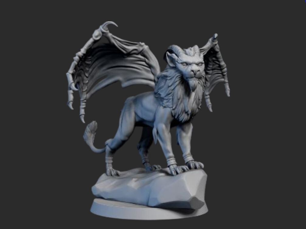 Little Manticore Winged Lion Monster Manual 32mm Scale DND D&D Miniature RM