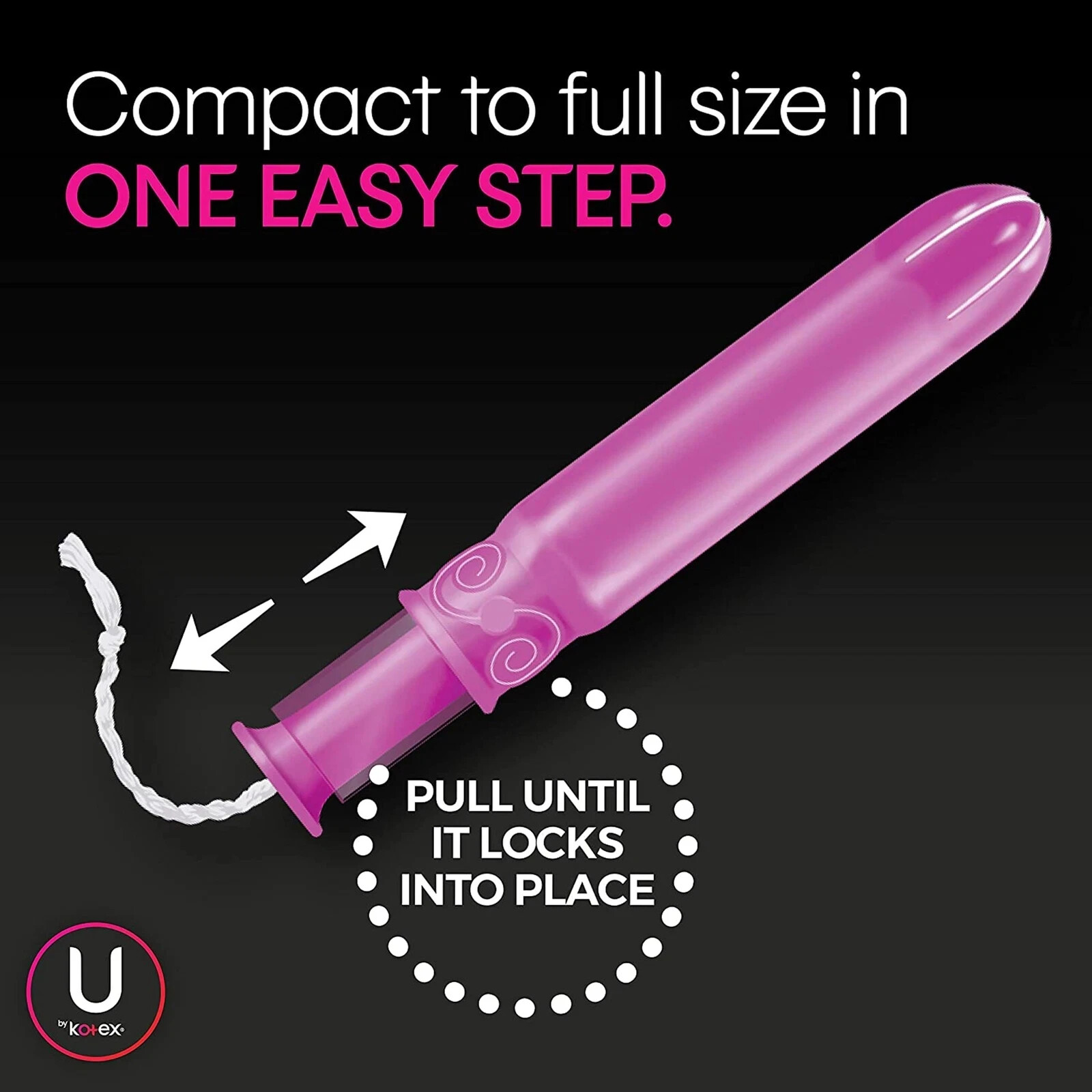 Tampon U by Kotex Click Regular Absorbency Plastic Applicator Compact 48 Ct.