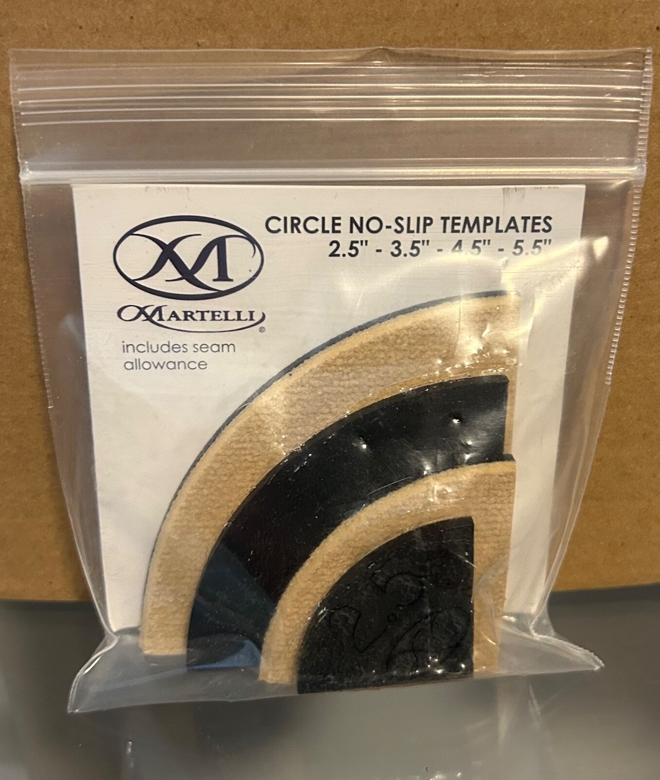 MARTELLI NOTIONS #CTS-25 NO-SLIP CIRCLE TEMPLATES - 2.5"-3.5"-4.5"-5.5"
