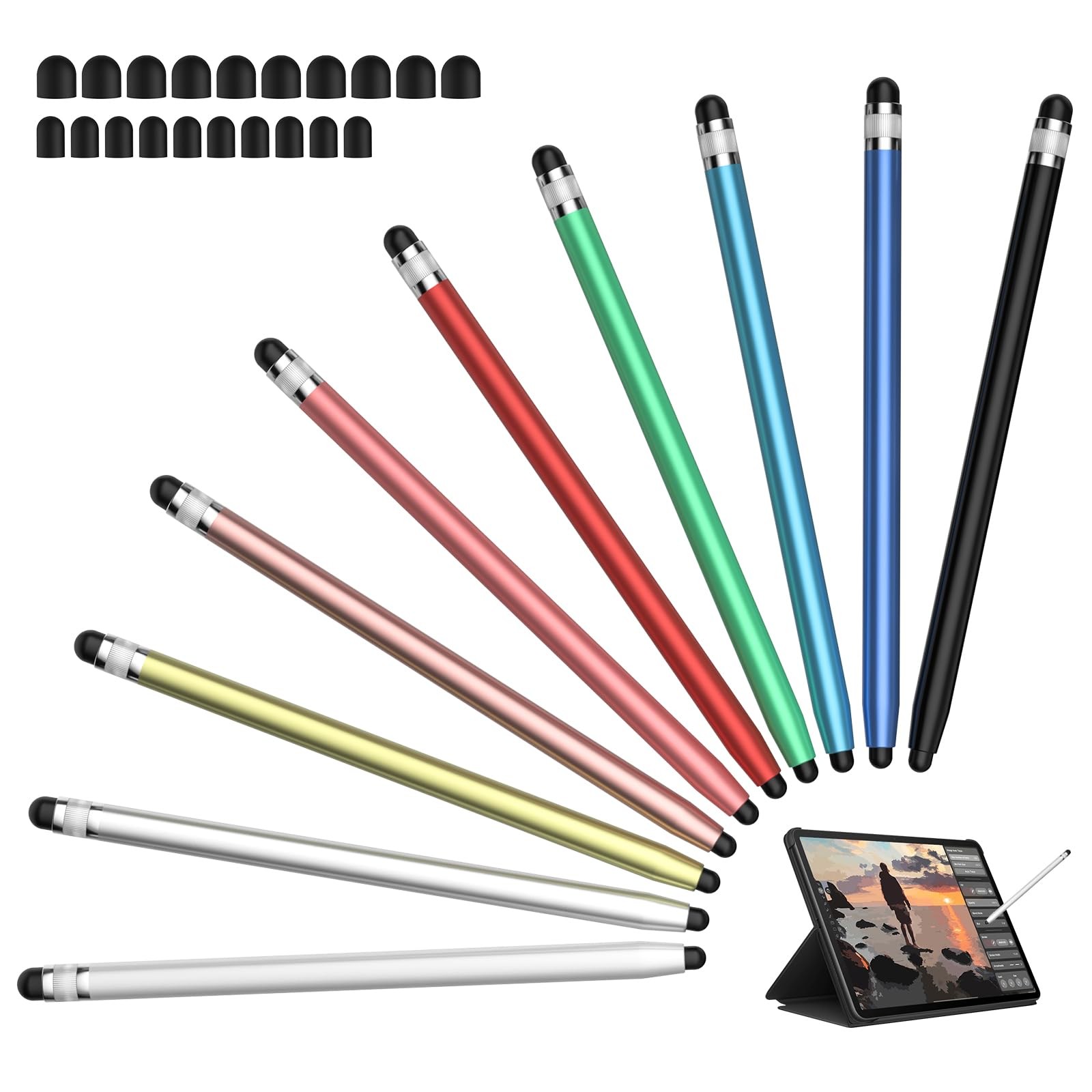 10 Pack Universal Stylus Pen 2 in 1 Precision Touchscreen For Tablet Phone