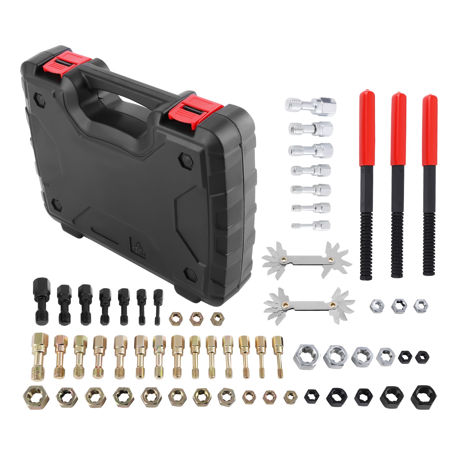 61pc Automotive Thread Chaser Kit for M6-M14 & SAE 1/4"-5/8" Heat-Treated Steel