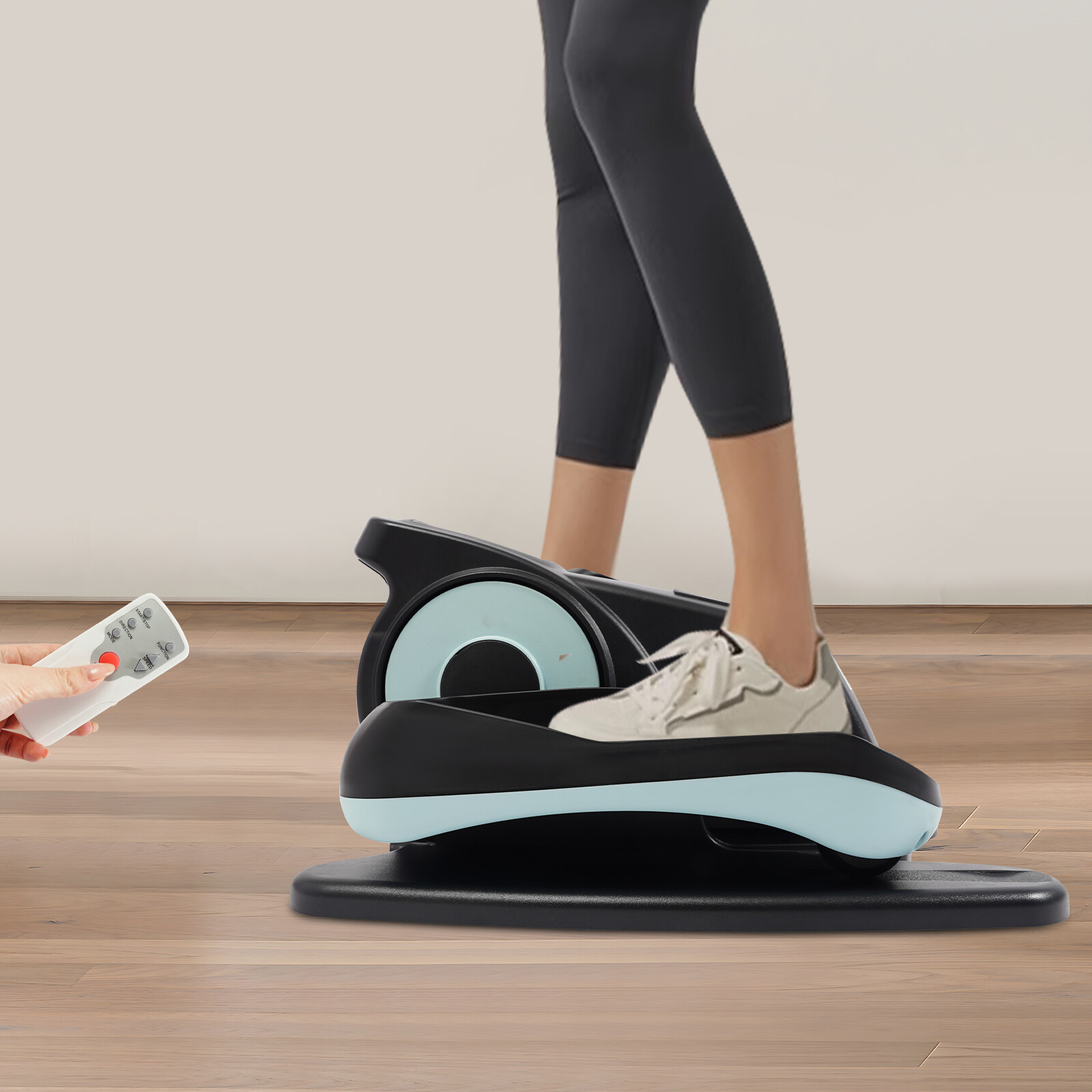 Portable Exercise Pedal Exerciser+Remote Control Foot Pedal Machine Floor Stand