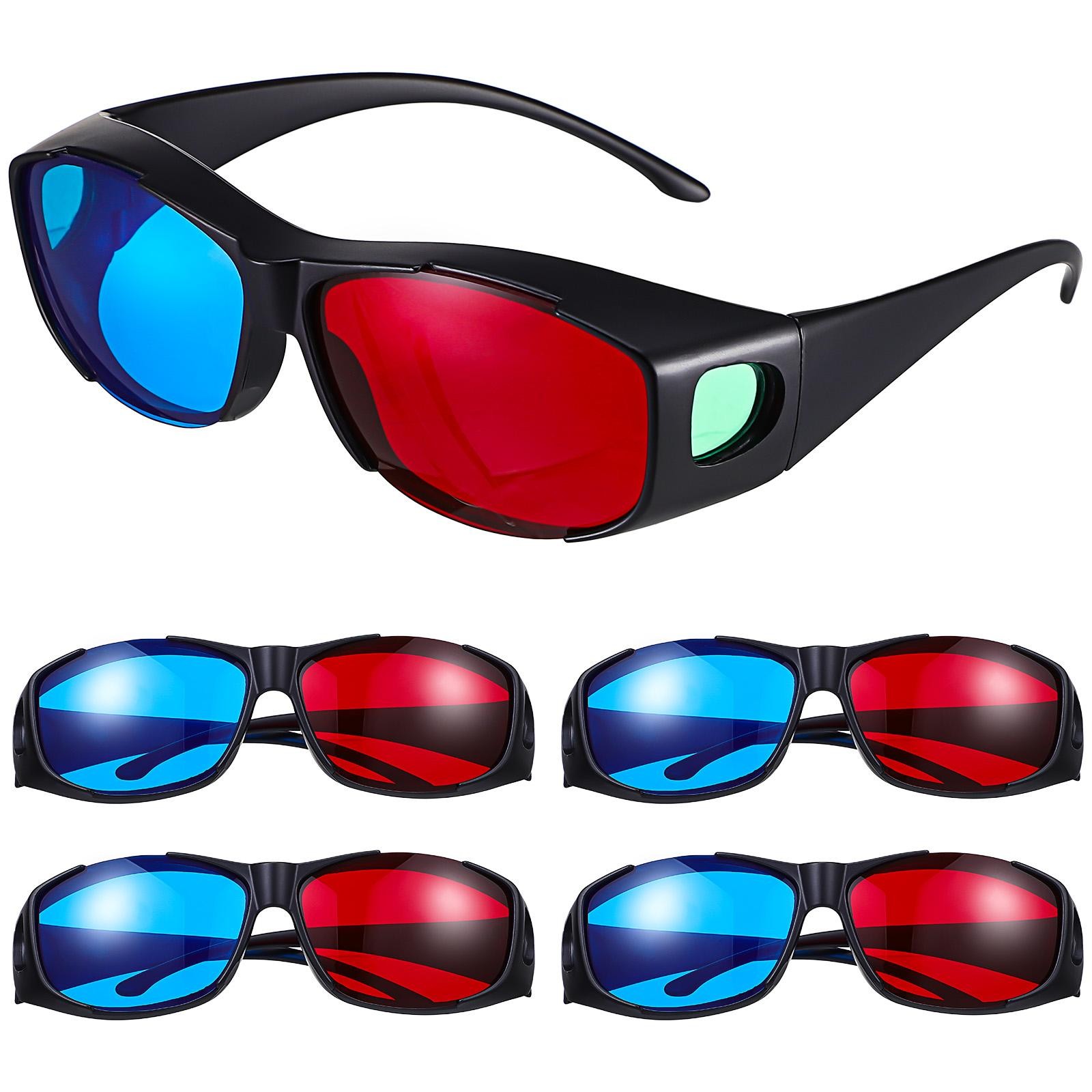 5 Pcs 3D Glasses 3D Movies Glasses 3D Viewing Glasses Red and Blue Glasses NEW
