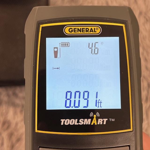 General Tools ToolSmart TS01 Laser Distance Meter Measurer with Case Tested