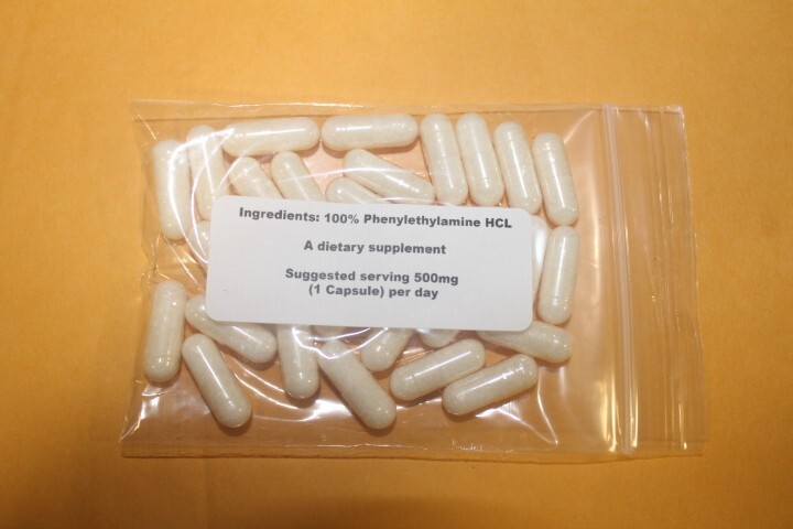 PEA Crystalline Powder Capsules 500 mg (Phenylethylamine) 30